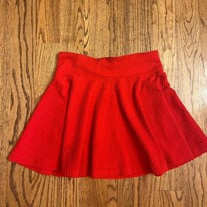urban outfitters red textured small circle skater swing skirt